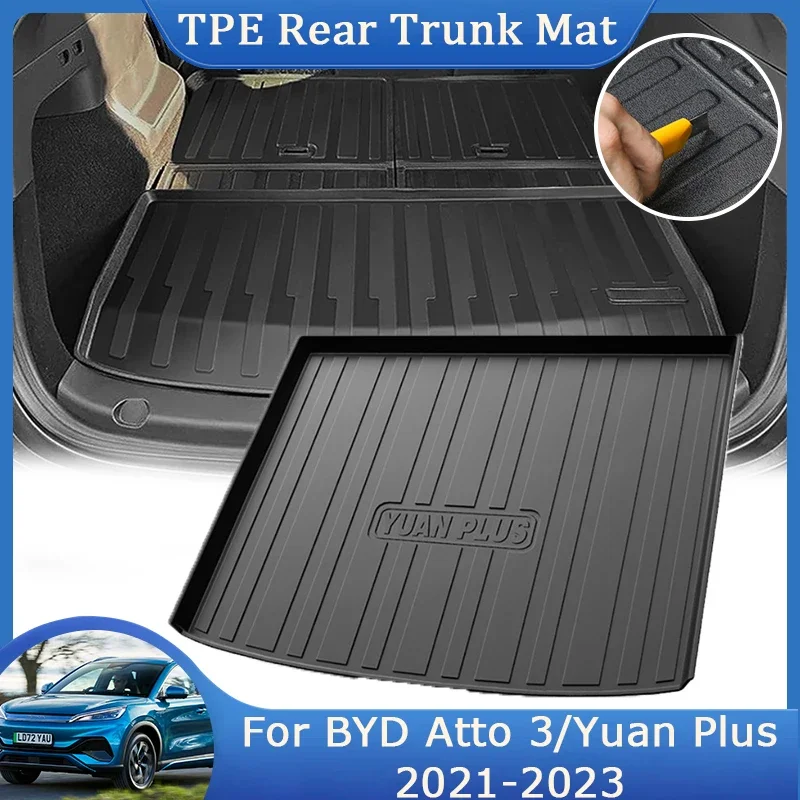 

For BYD Atto 3 EV Yuan Plus 2021 2022 2023 TPE Rear Trunk Mat Special Floor Pad Boot Rug Liner Decoration Waterproof Easy Clean