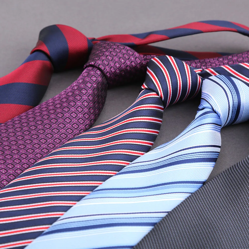 Klassische 8cm Krawatte für Herren, Business, formell, Hochzeit, blau, rot gestreift, einfarbig, modische Krawatten, Hemd- und Kleidungsaccessoires, Geschenk – Detail 4