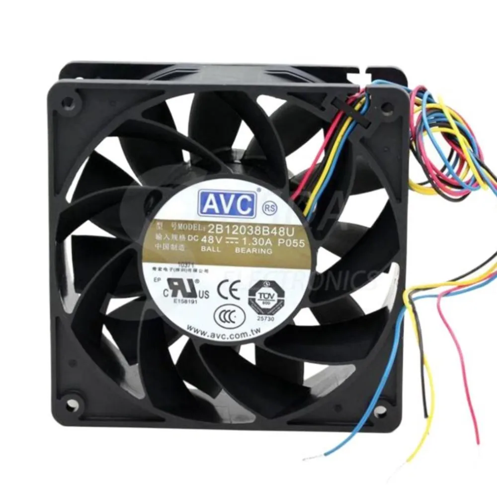 

For AVC 2B12038B48U -P055 DC 48V 1.3A 12cm 120mm 12038 4-wire PWM server inverter axial cooling fans cooler