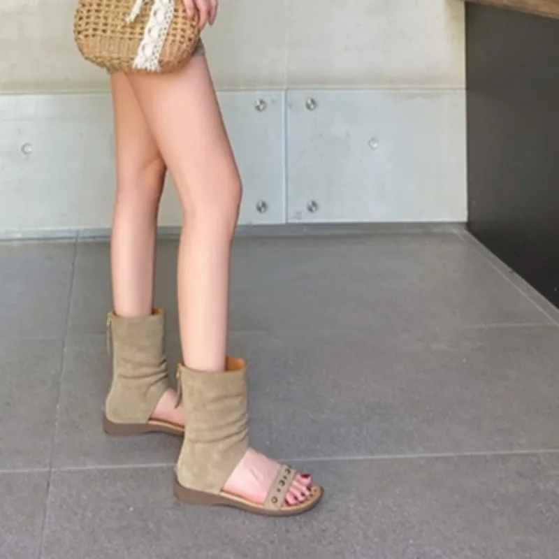 

Luxury Women's Shoes Summer Boots Fashion Rear Zipper Bohemian Shoes for Women Designer Shoes New Western Boots Zapatos De Mujer