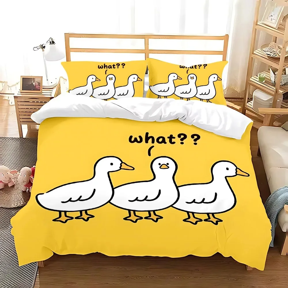 

Yellow Duck Duvet Cover Pillowcase Bedding Set Adult Boy Girl Bedroom Decoration Children Gift Single Double Large Size