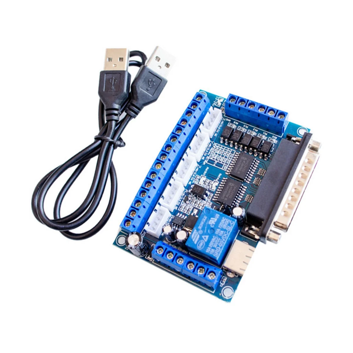 MACH3-Interface Board com adaptador Optoacoplador, CNC 5 eixos Stepper Motor Driver + cabo USB