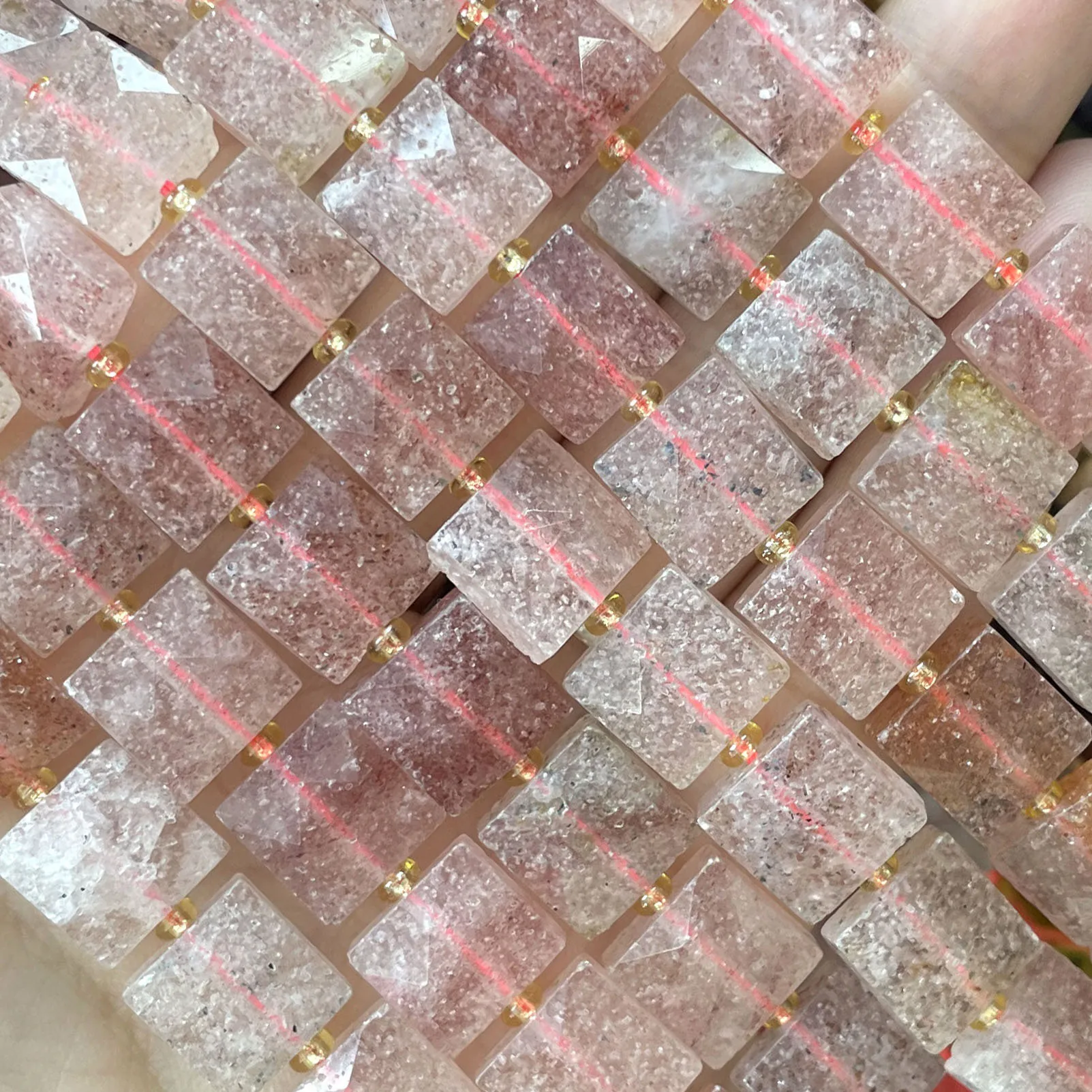 10 mm facettierte quadratische bunte Picasso-Jaspis-Abstandsperlen aus Naturstein für die Schmuckherstellung, DIY-Armband, Halskette, Zubehör – Detail 7