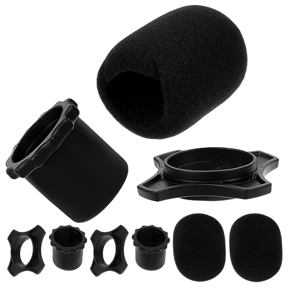 

3 set Mic Sponge Microphone Protectors Black 3Sets Thick Washable Windproof Sponges Sponges Microphone Covers KTV Party Stage