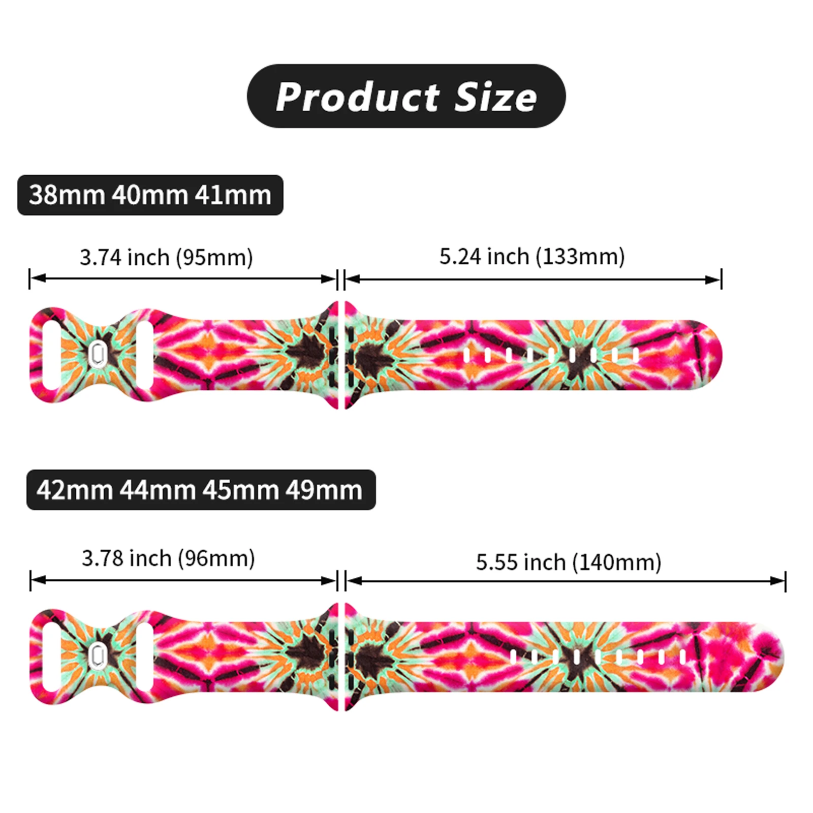 Tali silikon seri Tie-Dye, gelang silikon untuk jam tangan Apple 9 8 7 SE 6 tali gelang yang dapat diganti untuk iWatch 45mm 44mm 42mm 41mm