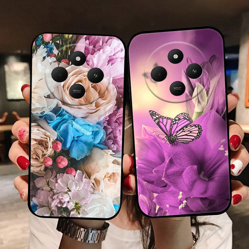 For Poco C75 Case Xiaomi Poco C75 Love Heart Silicone Phone Cover For Poco C75 Funda Camera Protection Shockproof Bumper Shell