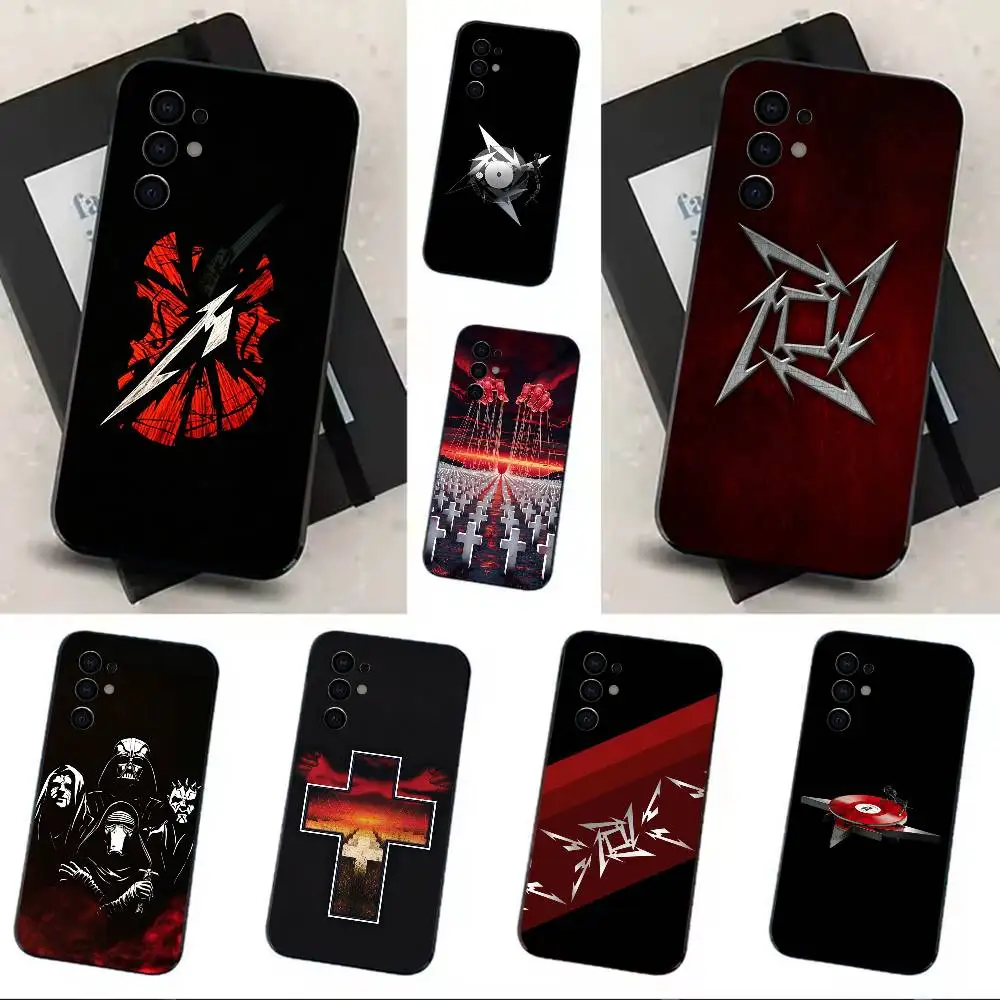 Logo Music M-Metallica Album Phone Case Black Soft Case For Samsung S24,S23,S21,S22,S24,S30,S20Ultra Plus