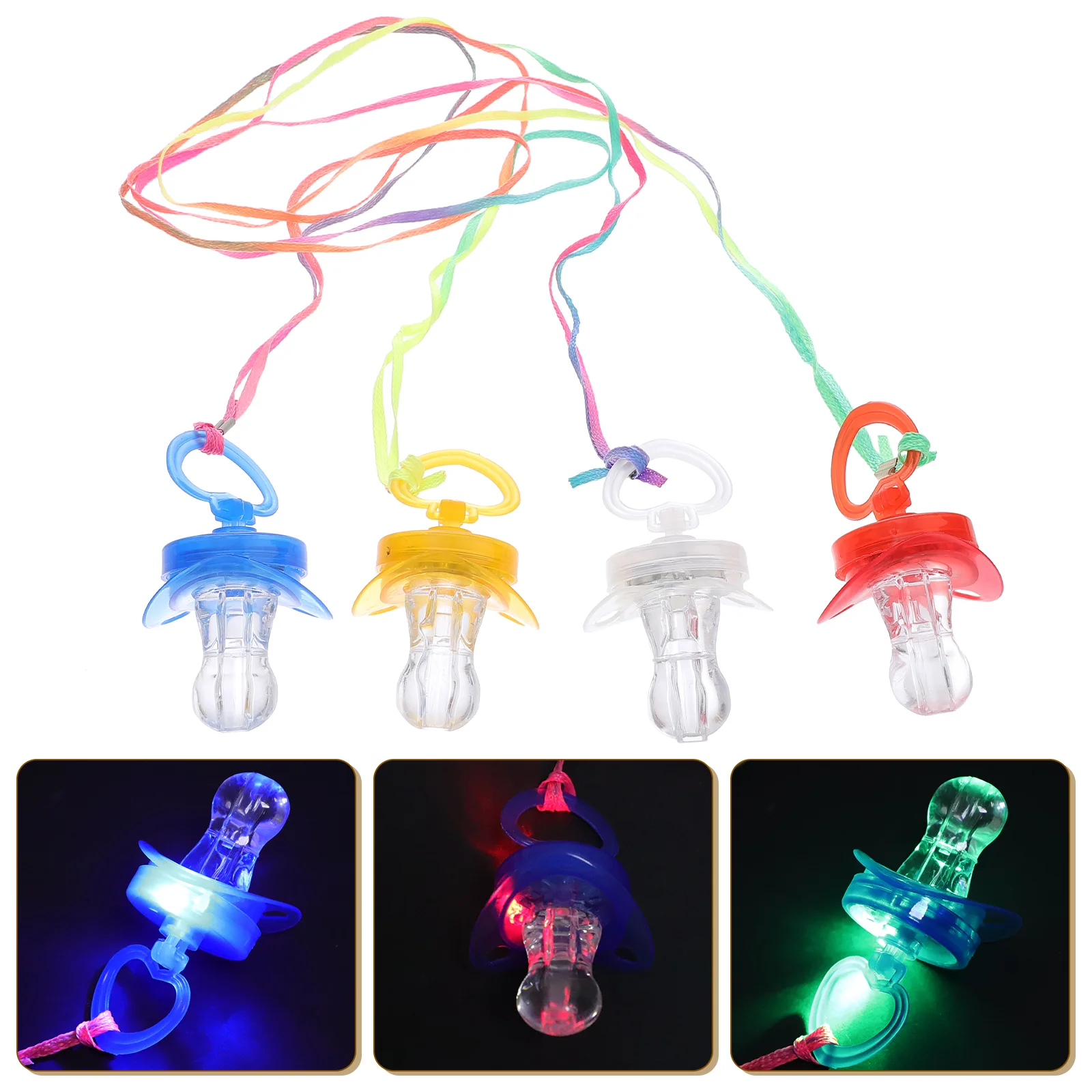 

6 Pcs Ktv Pacifier Lights Toys LED Glowing Whistle Luminous Bar Party Atmosphere Pp Flashing Favors