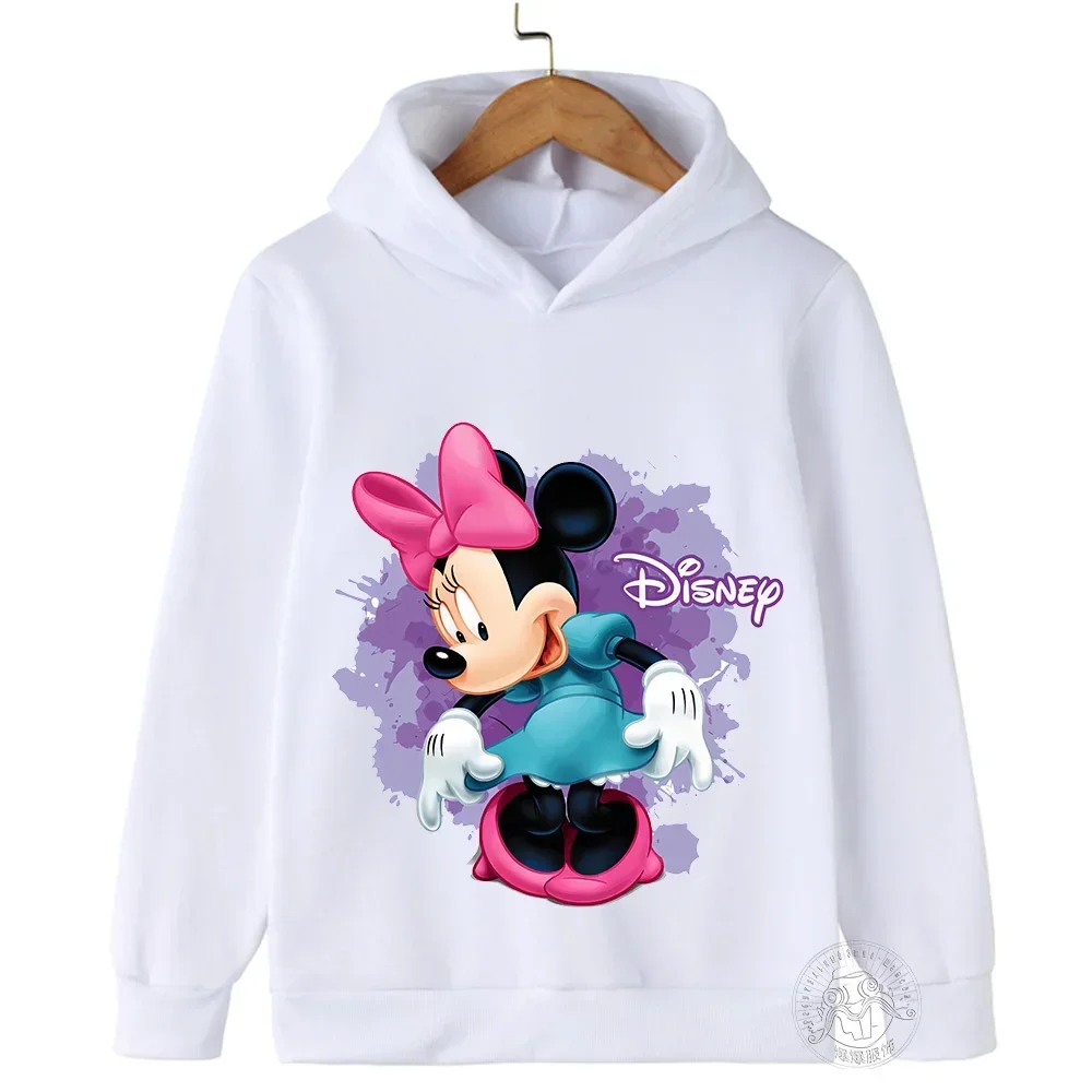 Mickey Mouse Hoodies Disney Minnie Mouse Girls Kids Sweatshirt Spring Baby Boy Clothes Tops Cute Children Spring Pullover Coat