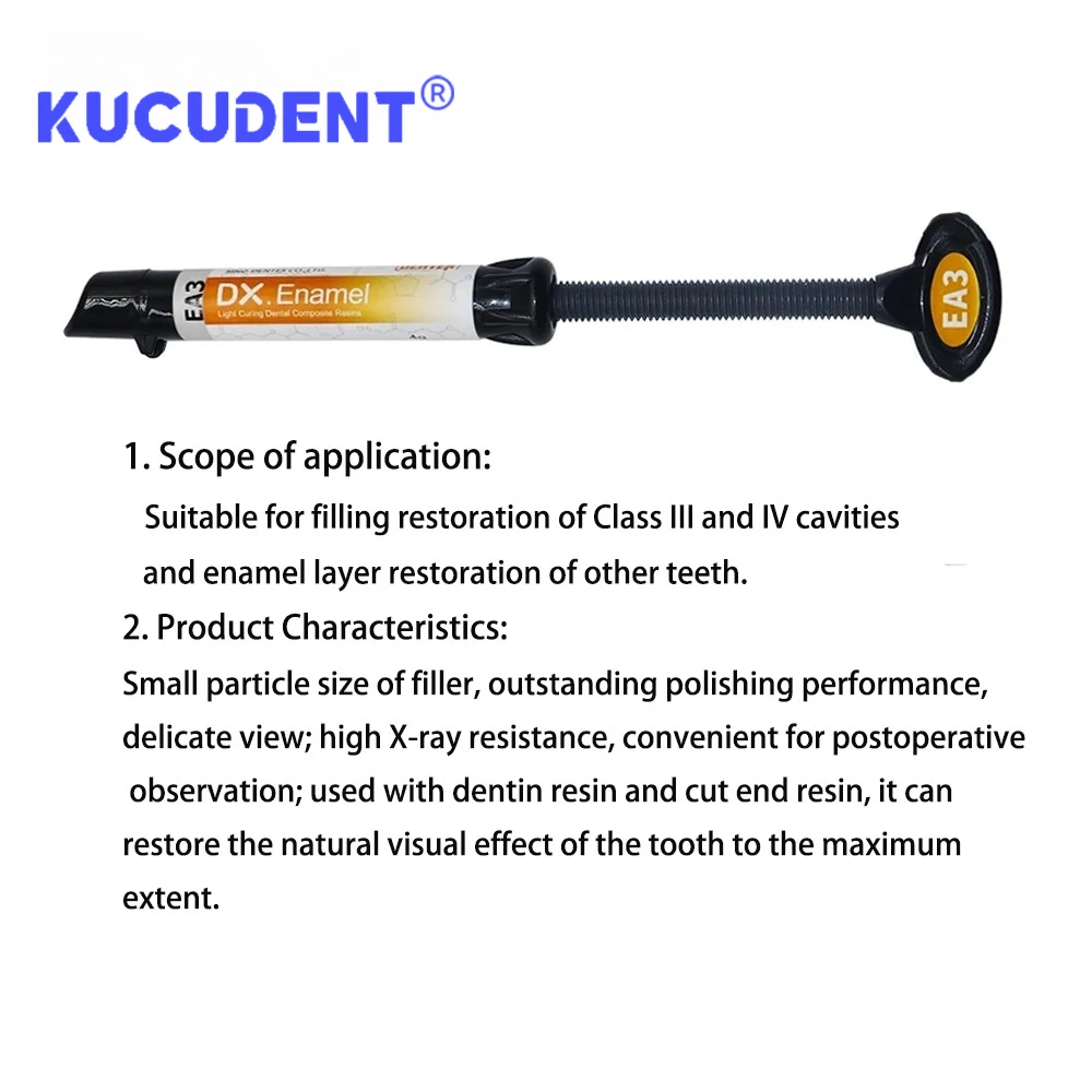 4g/シリンジ DENTEX エナメルレジン - 前歯修復用光重合型コンポジット、ナノハイブリッド充填材 (A2/A3)