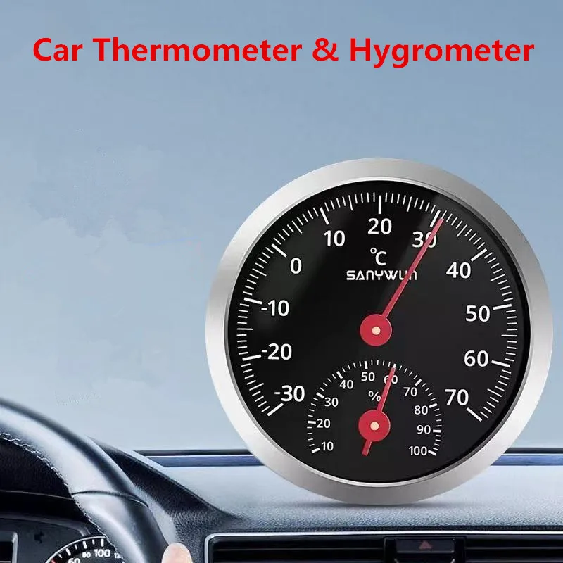 

Car Dashboard Panel Stick-On Thermometer & Hygrometer 2 In 1 Kit Vehicle Air Vent Mini Temperature Meter Bicycle Humidity Meter