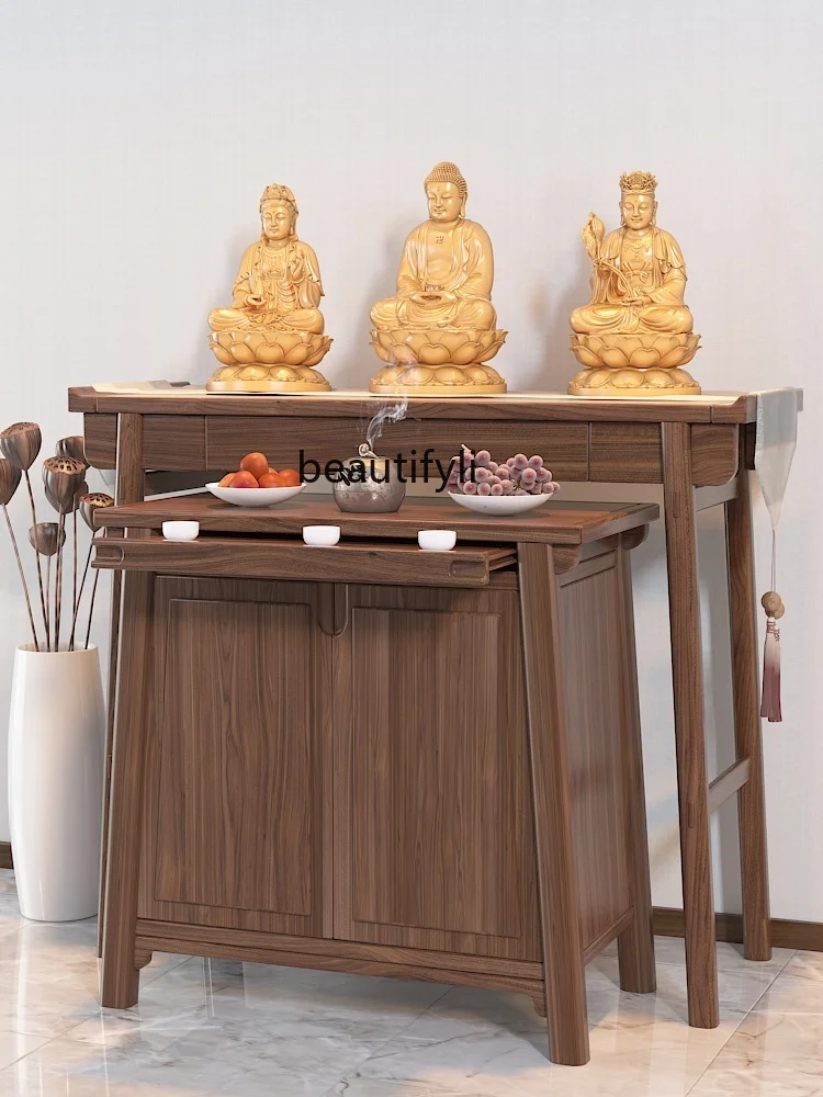 Buddha Niche Altar Buddha Shrine Altar Incense Desk Solid Wood Altar Tribute Table