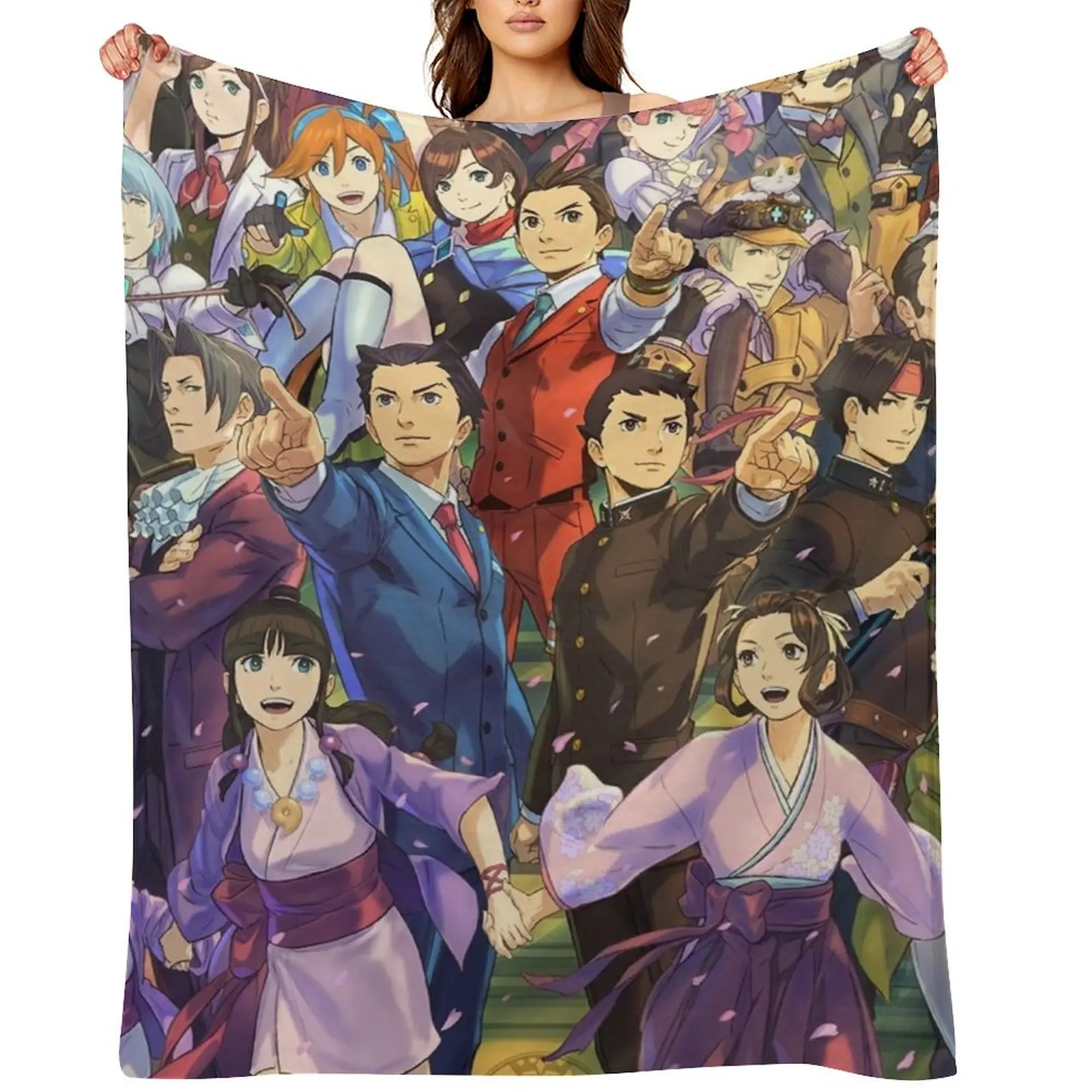Couverture à carreaux Ace Attorney pour le 20e anniversaire, couverture de lit, couverture de canapé, grandes couvertures