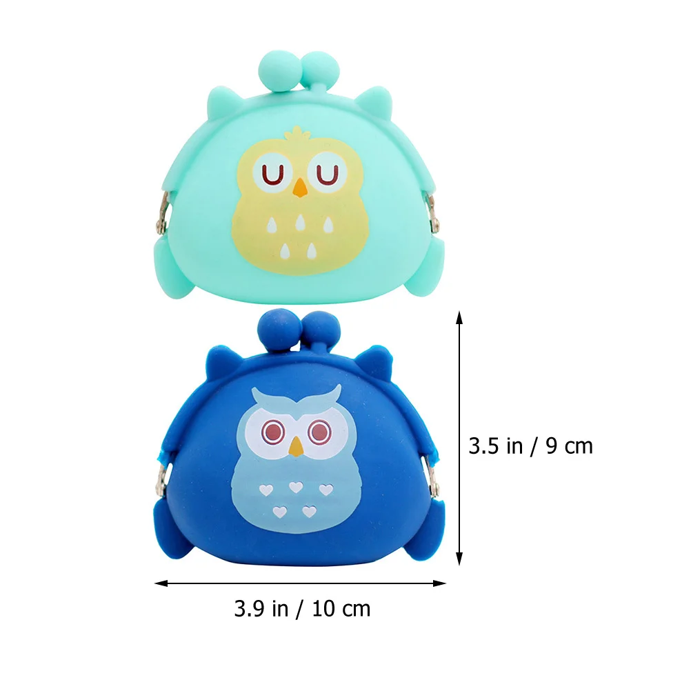 2Pcs Cat Owl Coin Purse Cute Cartoon Change Pouch Small Bag for Women Girls Travel Shopping Storage Organizer Coin Purse