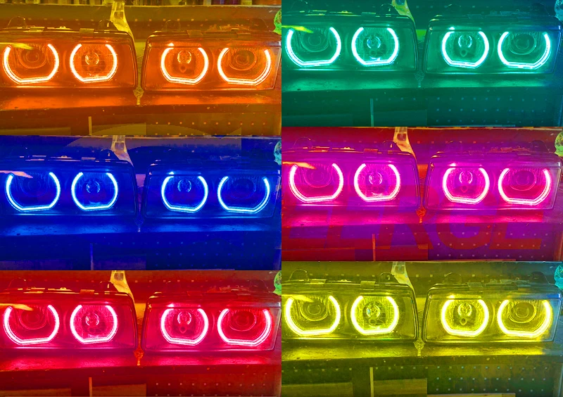 لسيارات BMW E36 E38 E39 Z3 ضوء النهار RF عن بعد بلوتوث App الترا برايت متعدد الألوان DTM نمط RGB LED عيون الملاك عدة خواتم هالة #4