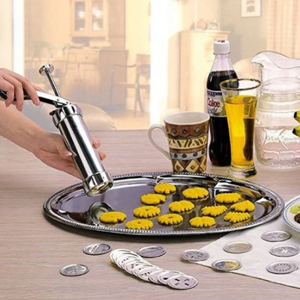 

Biscuit Decorating Tool Set Pastry Syringe Interchangeable Nozzles For Cookies Cakes Cream Chocolate Kitchen Cafe Use