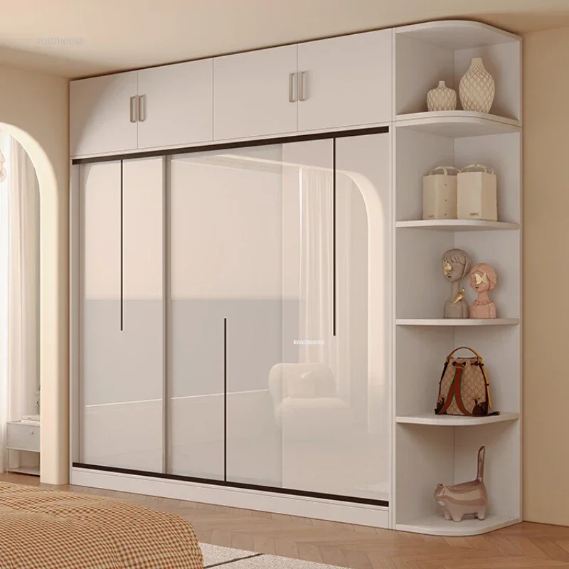 Puerta corredera, armarios pequeños para dormitorio, montaje de madera maciza, armario para ropa, muebles para el hogar, casa de alquiler creativa, armarios abiertos XX