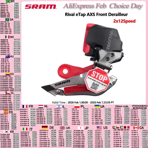 Sram RIVAL eTap AXS 프론트 드레일러 브레이즈, 2x12 스피드, 전자 자전거 시프트, 리어 드레일러 12S, 도로 자전거 라이딩