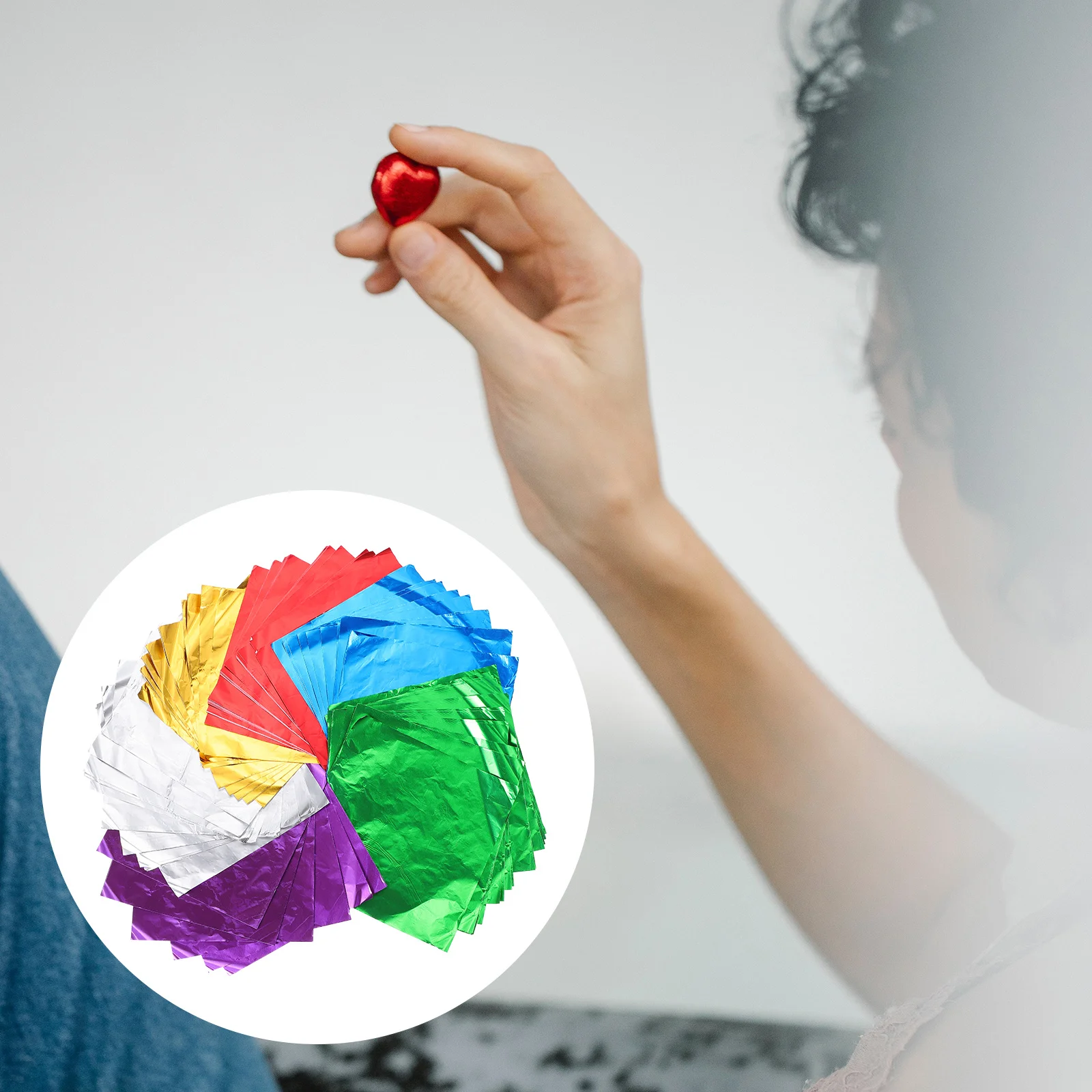 

600pcs Colorful Aluminum Foil Candy Wrapping Paper For Chocolate Biscuits Nougat Packaging Baking Party Supplies Decor