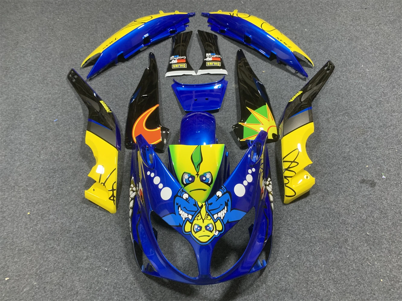 Motorcycle fairing for TMAX500 2001 2002 2003 2004 2005 2006 2007 500 01 02 03 04 05 06 07 Fairing Blue Yellow motorcycle