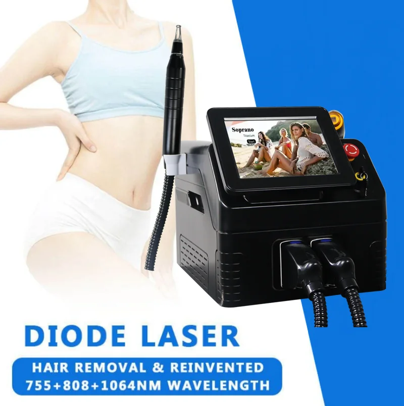 Professional 808 diode hair removal machine 2-in-1 Ice platinum epilation equipment Facial skin pigment removal beauty Depilator