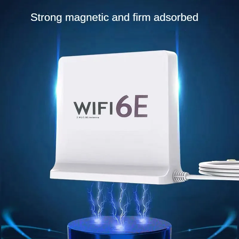 WIFI6E 2.4G/5G Dual Band Wireless WiFI Network Router RP SMA Antenna External Network Enhancer Signal Magnetic Antenna