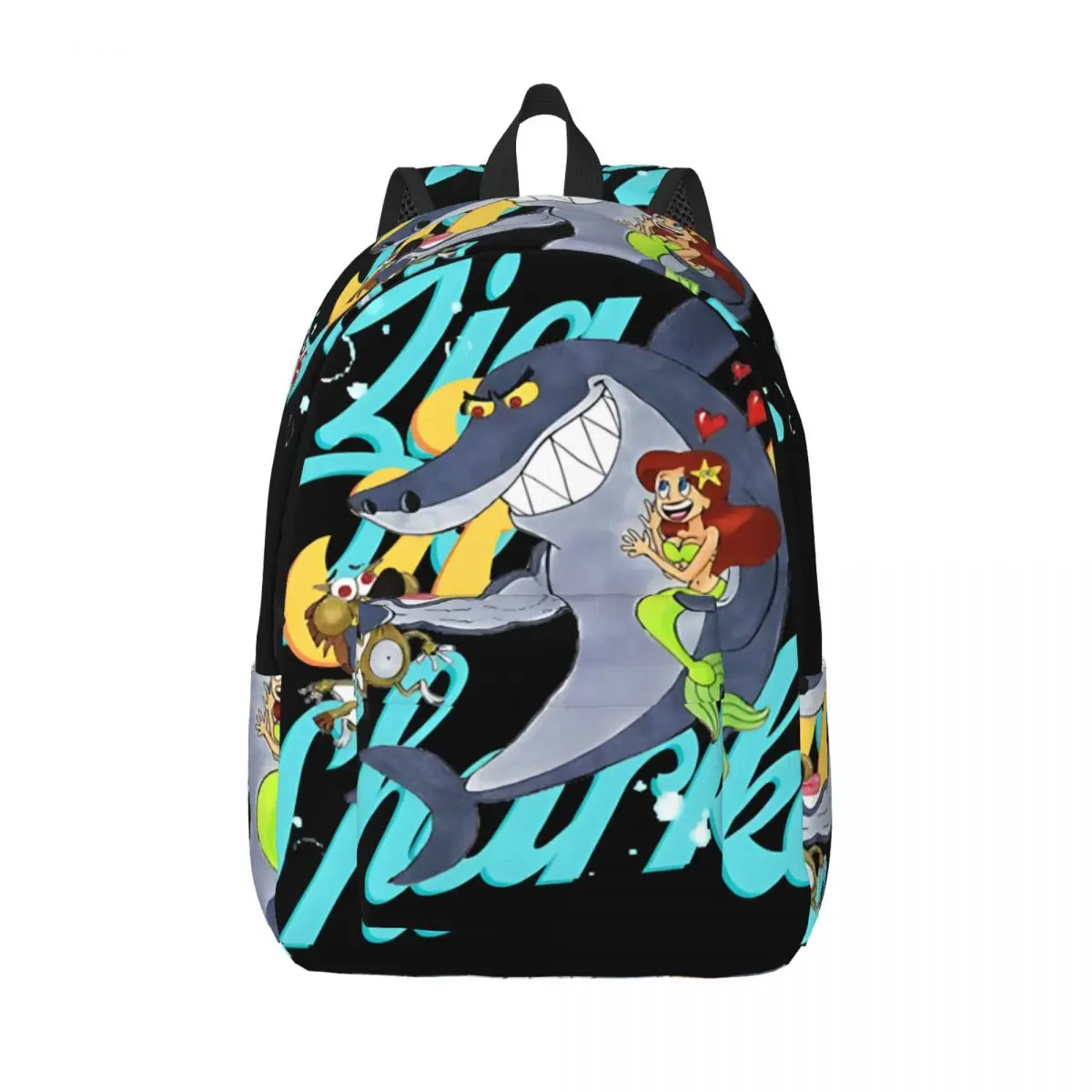 Y2k Bookbag Zig and sharko Couple Solid Weekend Picnic Back To School Gift Sturdy Shoulder Knapsack