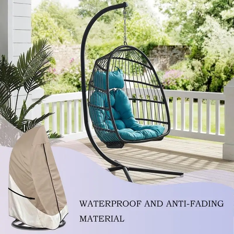 

Чехол на стул-яйцо, сверхмощный водонепроницаемый чехол на стул для патио, защита сиденья для заднего двора, патио, крыльца, сада, лужайки, бассейна, двора