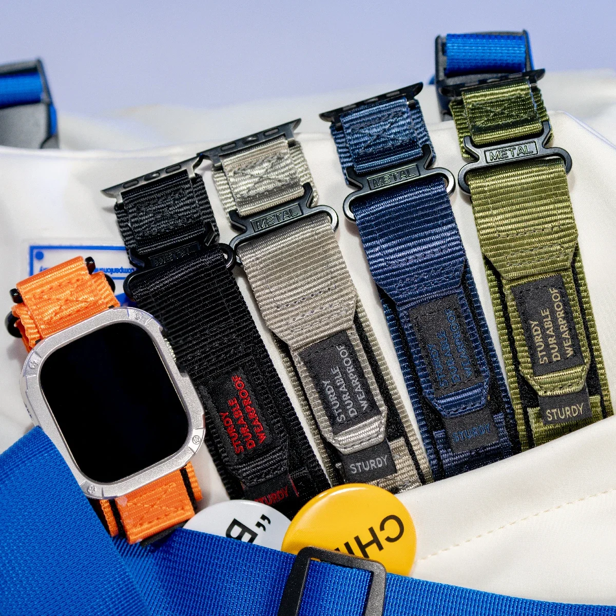Nylon Strap+Case for Apple Watch Ultra Band 42 46mm 49mm 44mm 41mm 45mm 40mm Tactical Sports Bracelet for Iwatch Series 10 9 8 7