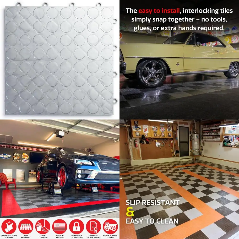 

Interlocking Non-Slip Heavy-Duty Copolymer Garage Floor Tiles, Durable Modular Flooring for Easy Installation, Long-Lasting Slip
