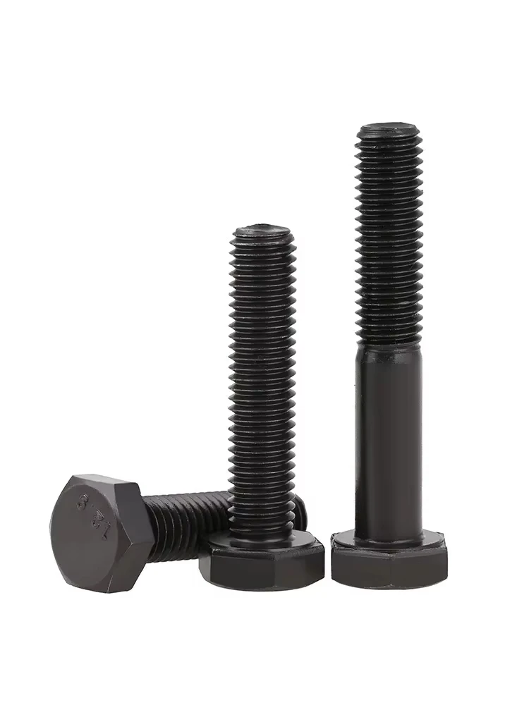 1Pcs External Hexagon Bolt M10-M14 Length 30~200mm Black High Tensile Grade 12.9 Steel Outside Hex Head Cap Screws DIN933/DIN931