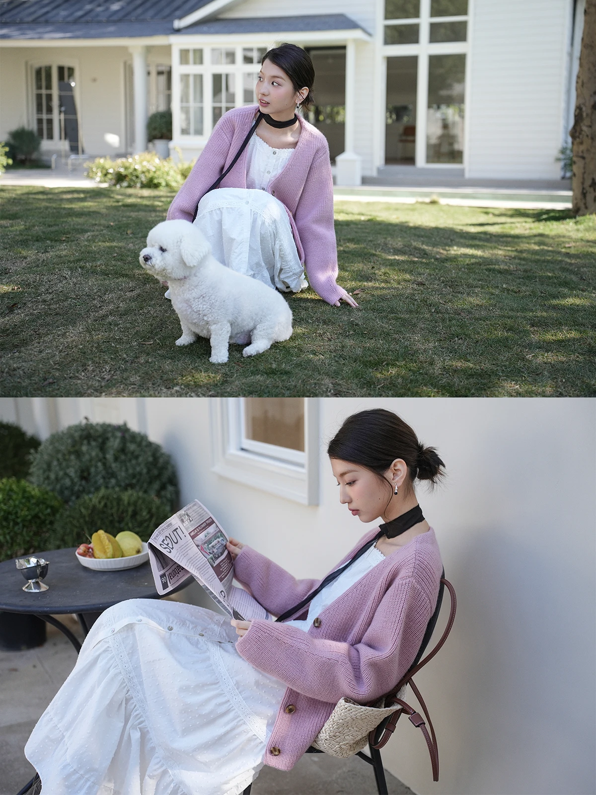 Botanique 00% Wool Lazy Sle Heavyweight Sweater Cardigan Floral Poer Design Long Sve Loose Fit Winter Women's Knitwear