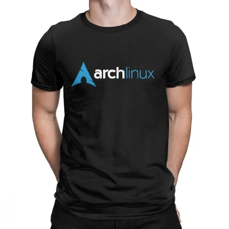 Classic Printed T-shirt Top Arch Linux Men Slim T Shirt Tee Shirt Short Sleeve Crewneck T-Shirts Pure Cotton Europe Tops Europe