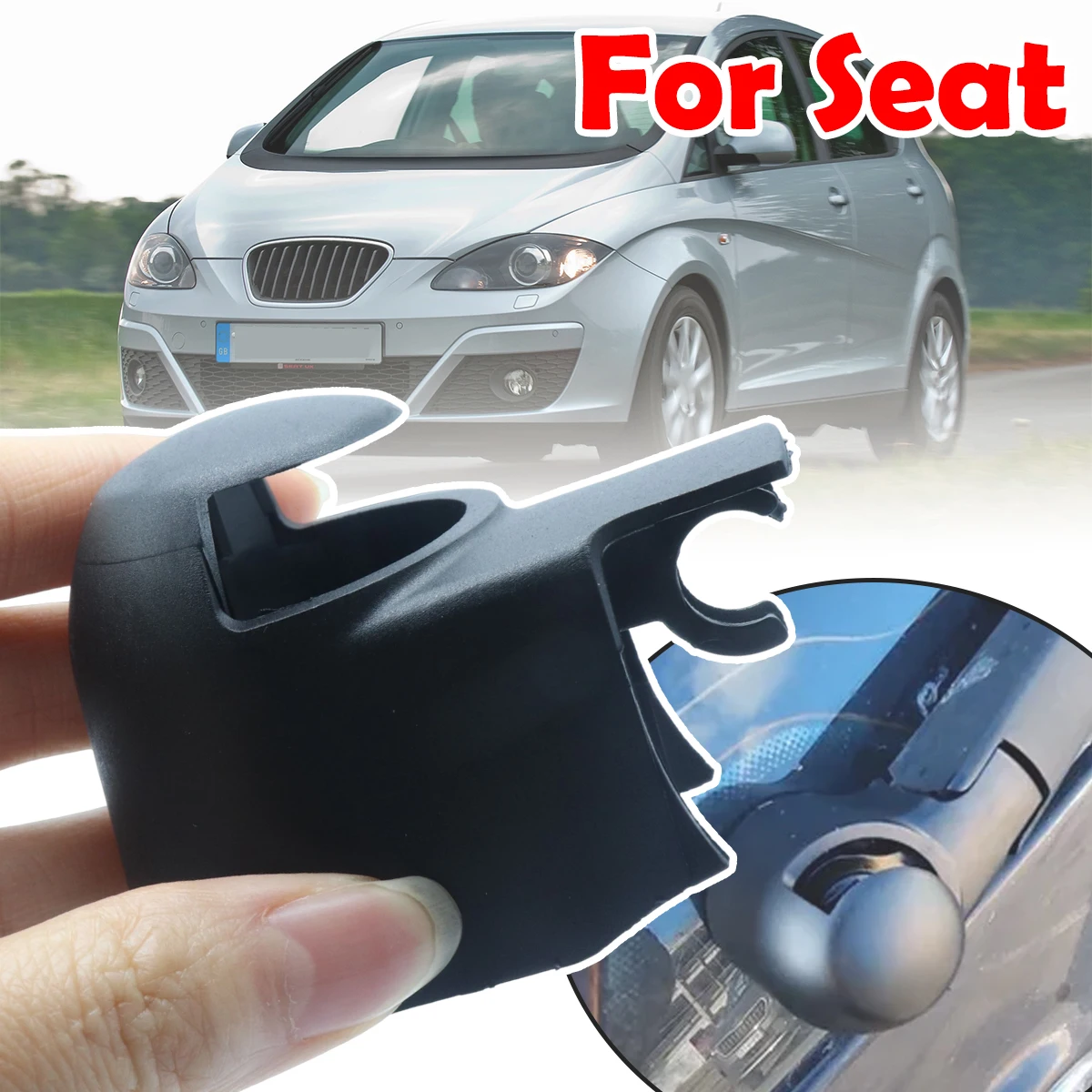 

For Seat Ibiza Petrol Hatchback Altea Petrol MPV FWD Car Rear Windshield Window Wiper Arm Rocker Bolt Cover Black Plastic Cap