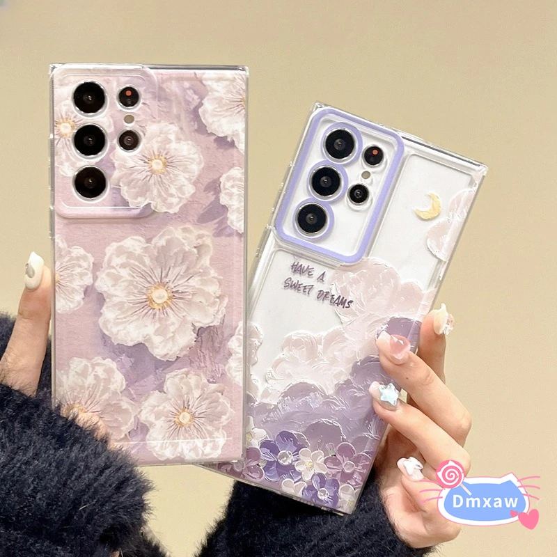 For OPPO A98 A96 A94 A92 A92s A79 A78 A76 Reno 10 9 8 7 Pro Plus 8T 8Z Lite 7Z 5G Phone Case Painted Blossoms Flower Soft Cover