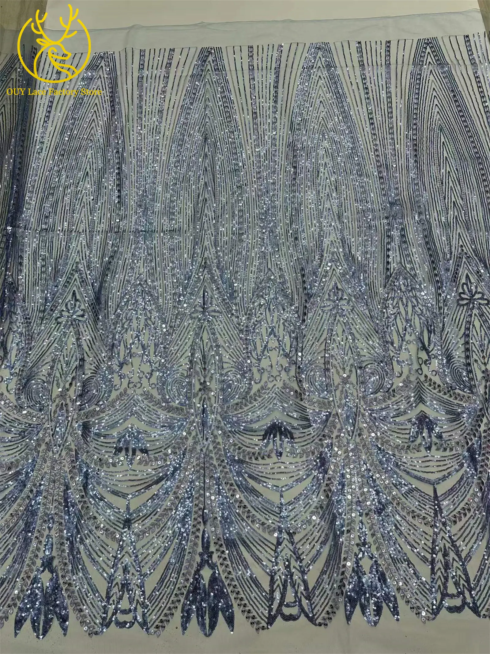 5 Yards Afrikanischer Spitzenstoff 2026 Hochwertige Französische Pailletten Perlenbesetzter Tüll Hochwertiges Nigerianisches Partykleid für Damen Hochzeitskleid – Detail 14