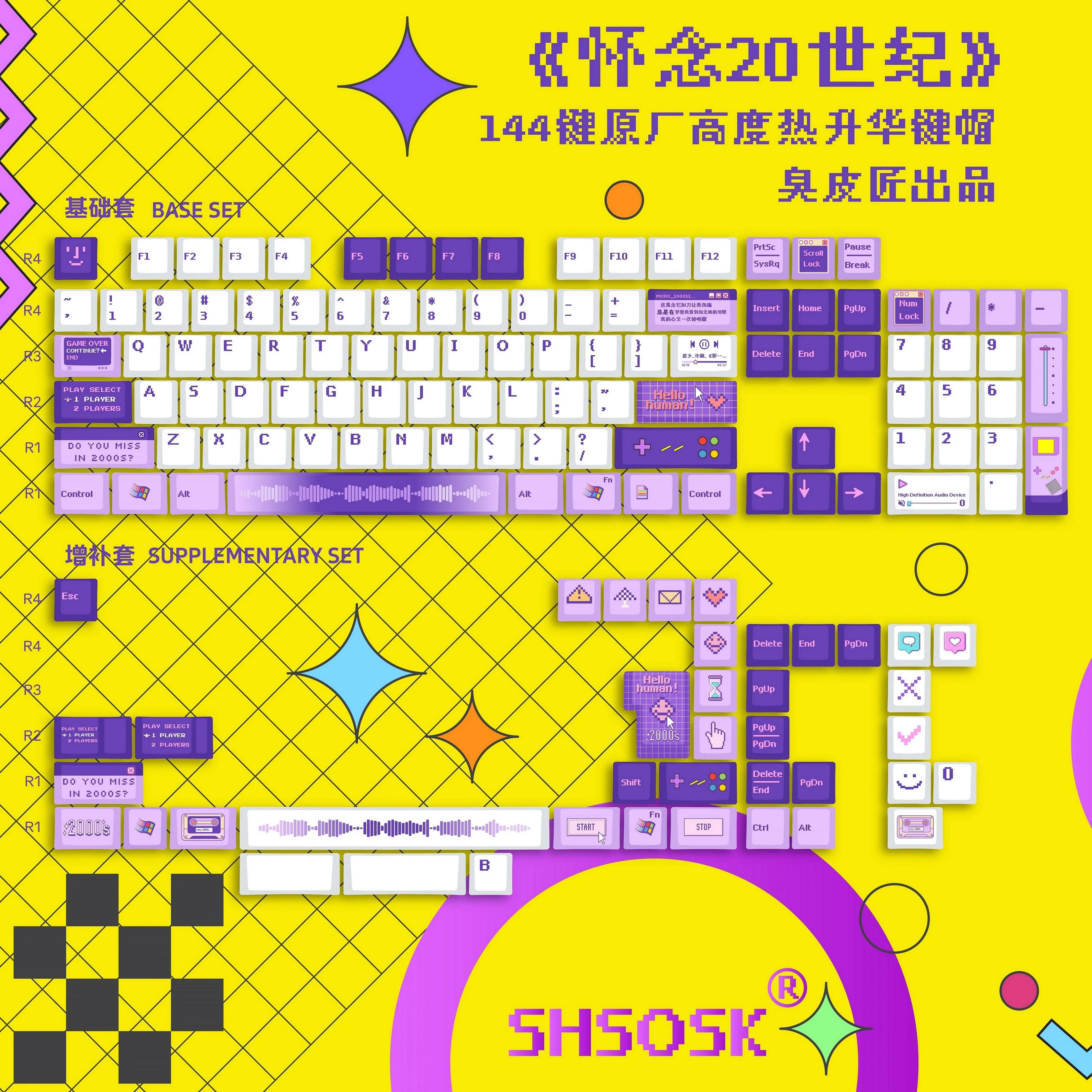 

Retro nostalgic five-sided sublimation original factory high blackout PBT keycaps custom keyboard keycaps