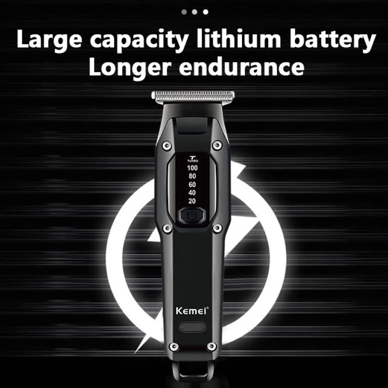 Kemei ไฟฟ้าที่ตัดขนตัด Maching ไร้สาย Trimmer Men Professional เครื่อง Clipper ผมชาร์จตัดผม