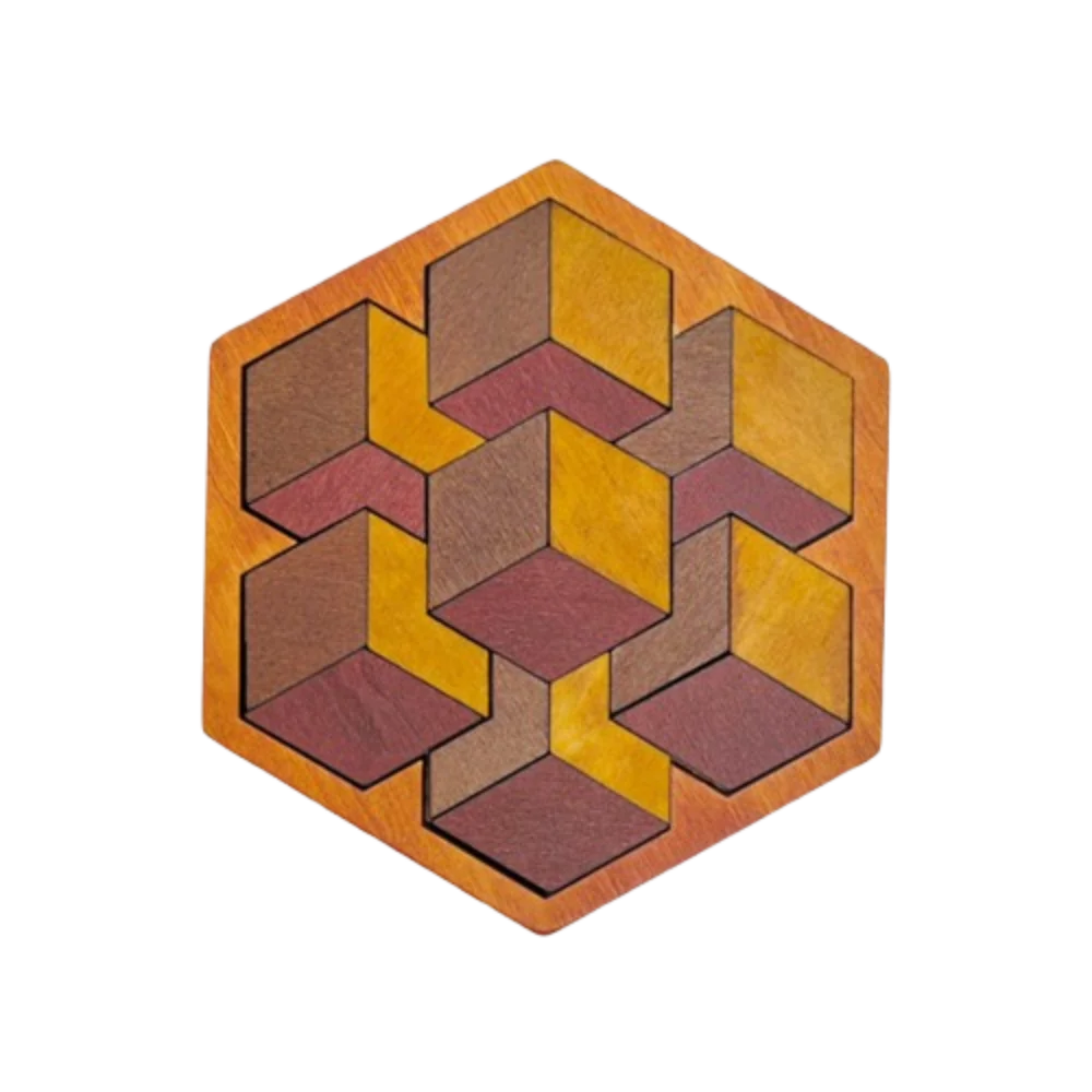 

Pattern Cognitive Wooden Tangram Puzzle Challenges Interactive Montessori Puzzles Toys Hexagonal Logical Thinking
