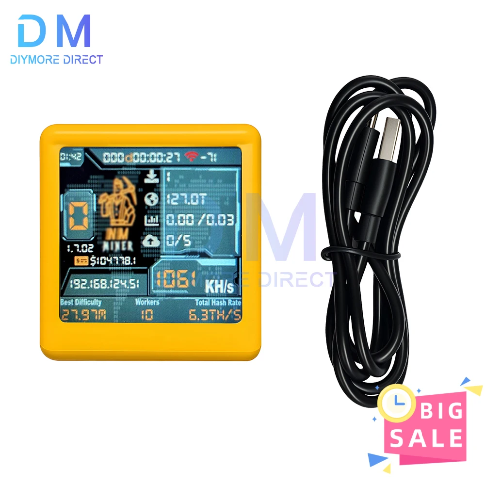 ESP32 1.54 بوصة لوحة تطوير العرض ESP32-DROOM لوحة تطوير ساعة سطح المكتب لحساب معدل التجزئة 1060 كيلو هرتز/ثانية نوع C #6