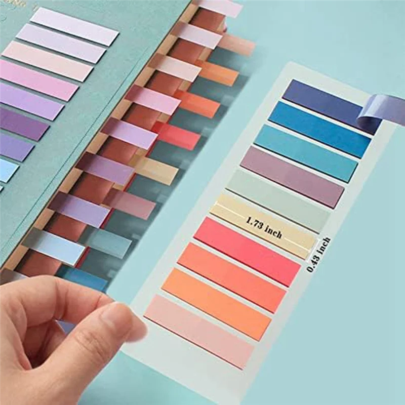 EDT-180 주석용 컬러 북 탭, 스티커 탭 투명 스티커 메모, 노트북용 Morandi 페이지 마커,(3600Pcs) 내구성