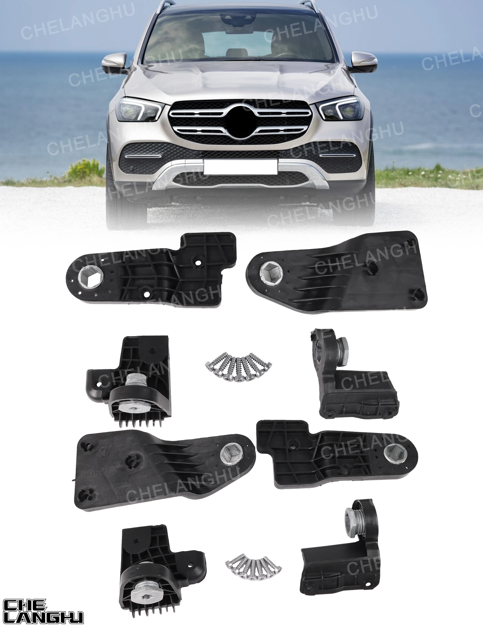 For Benz W167 GLE300d GLE350 GLE400 GLE450 580 2020 2021 2022 2023 Headlight Bracket Headlamp Repair Kit 1678206901 1678207001