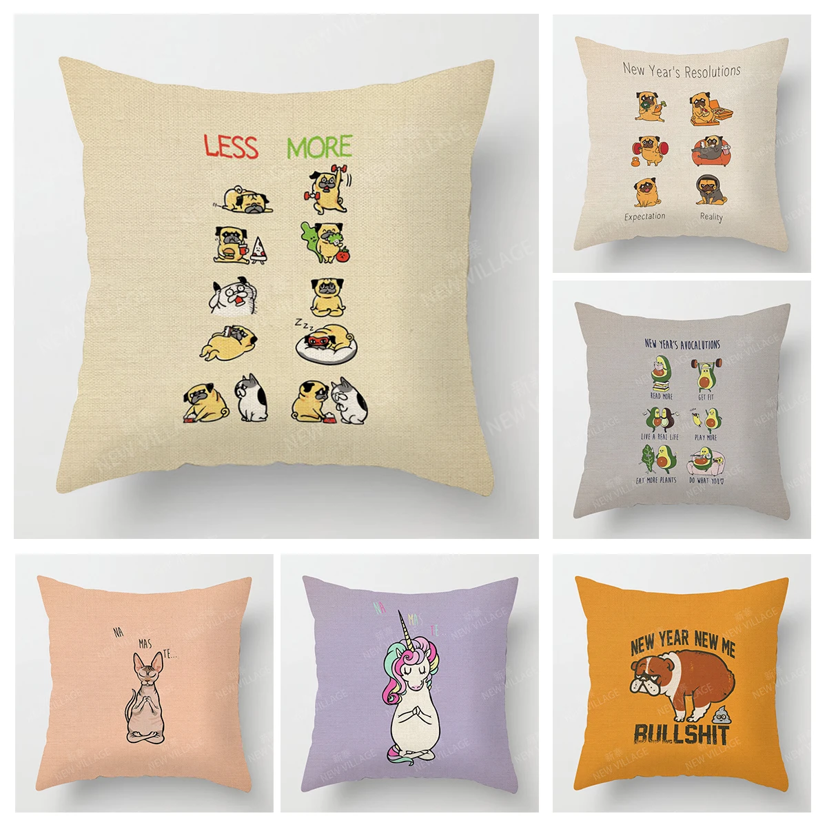 

Modern Decorative Cushion for Home Living Room Decor Throw Pillow Cover sofa 45*45 40x40cm 60x60cm 45x45cm 50x50cm cute dog