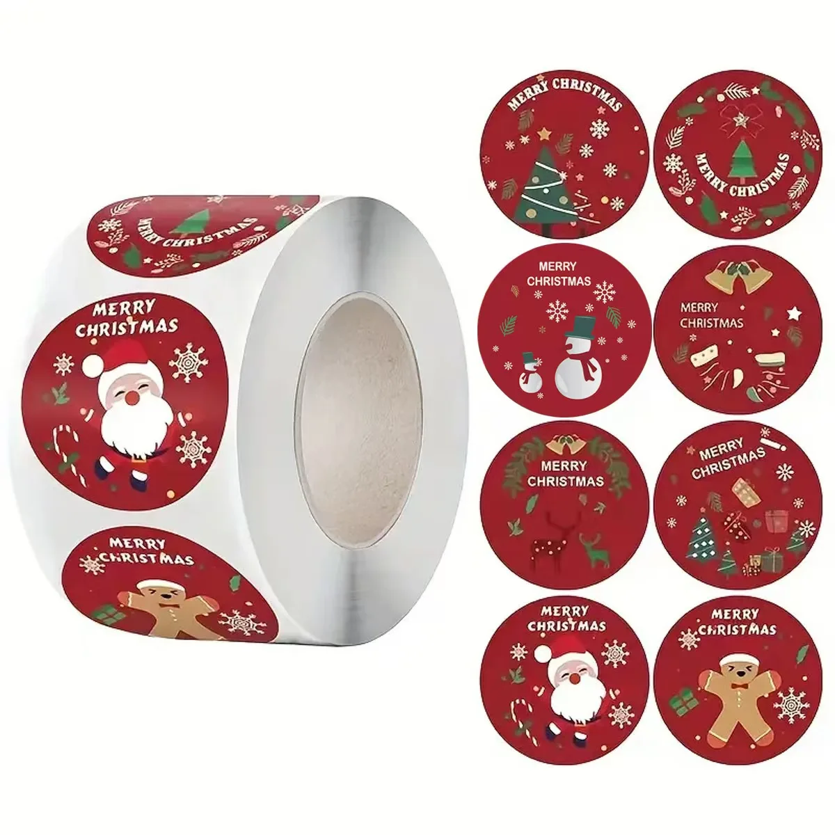 

500 шт./рулон, рождественские круглые многоцветные наклейки большой емкости, подарочная коробка, внешняя упаковка, подарочные уплотнительные наклейки для вечеринки, спортсменов