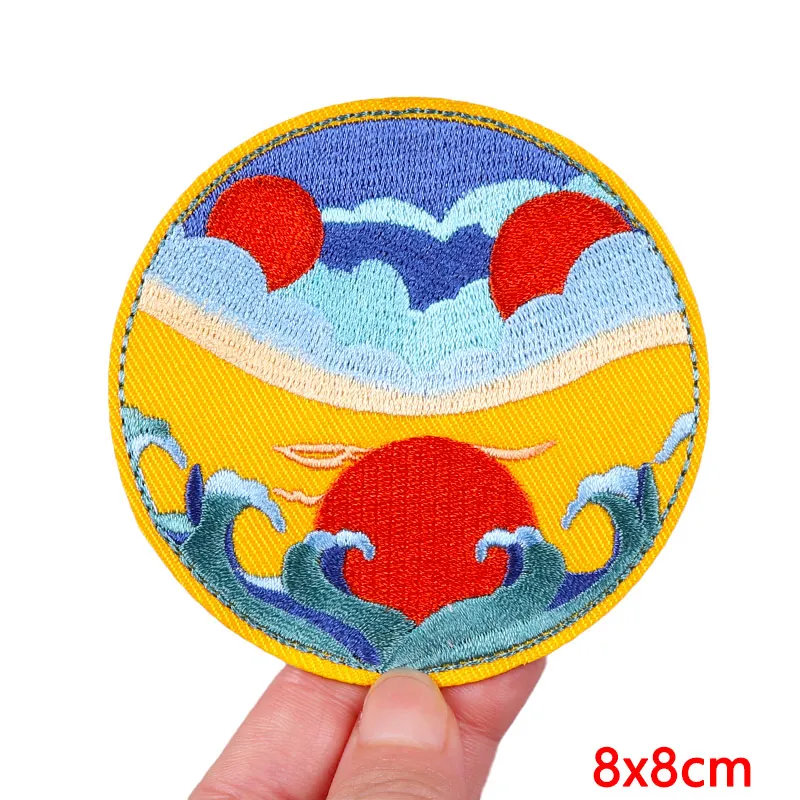 Outdoor Nature Camping Traveler Embroidered Patch Iron On Patches For Clothing Thermoadhesive Patches Hiking Patch For Backpack