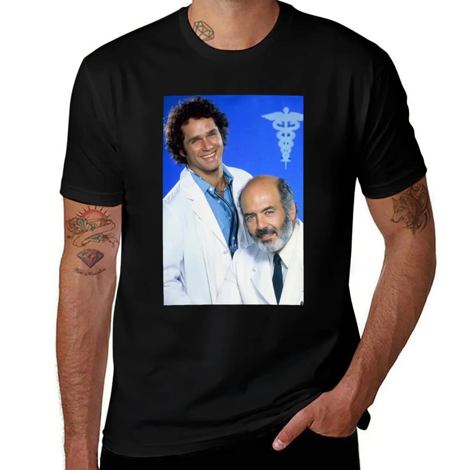 

#Trapper #John #M.D. #in #Pernell Roberts Gregory Harrison T-Shirt man t shirts for men man t shirt cotton high quality T-Shirt