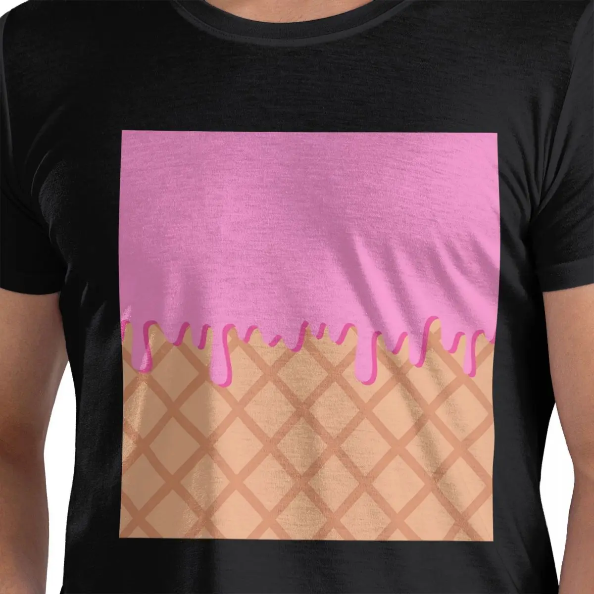 

Футболка из 100% хлопка с клубничным мороженым, мужские модные футболки, мужские футболки с круглым вырезом и коротким рукавом, S-6XL