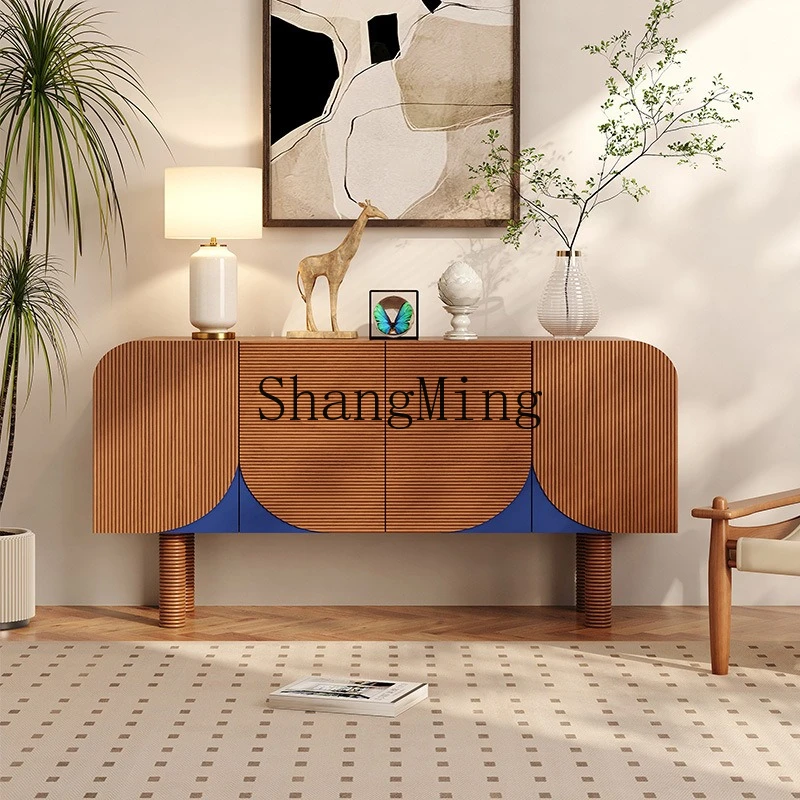 

SM vintage sideboard wall-walled integrated storage retro home design entryway cabinet