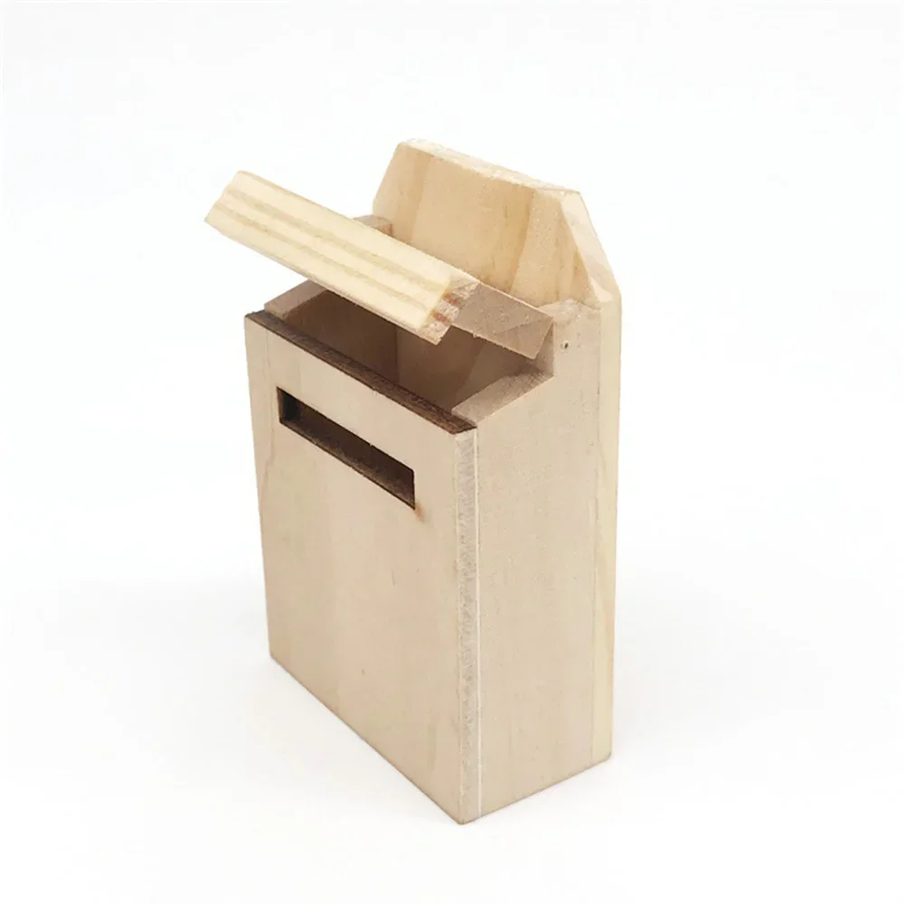 1/12 인형 집 미니어처 나무 빈티지 사서함 미니 우체국 상자 모델 장난감 인형 집 액세서리 장식 ob11 bjd