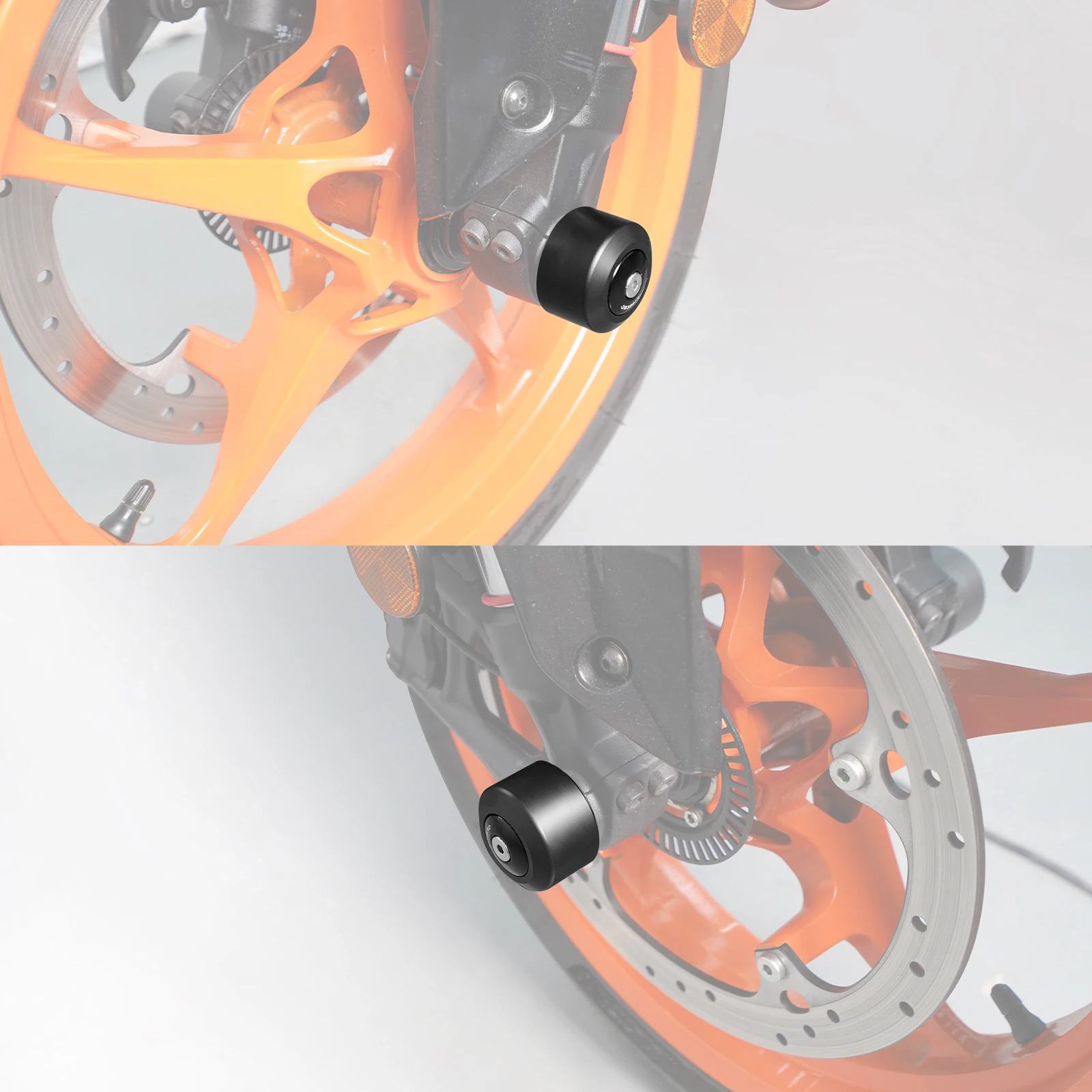 NICECNC For KTM 390 Duke 2024-2025 RC 390 2022-2024 Front Axle Slider Wheel Fork Protector Crash Pads 390 Enduro R/SMC R /Adv R